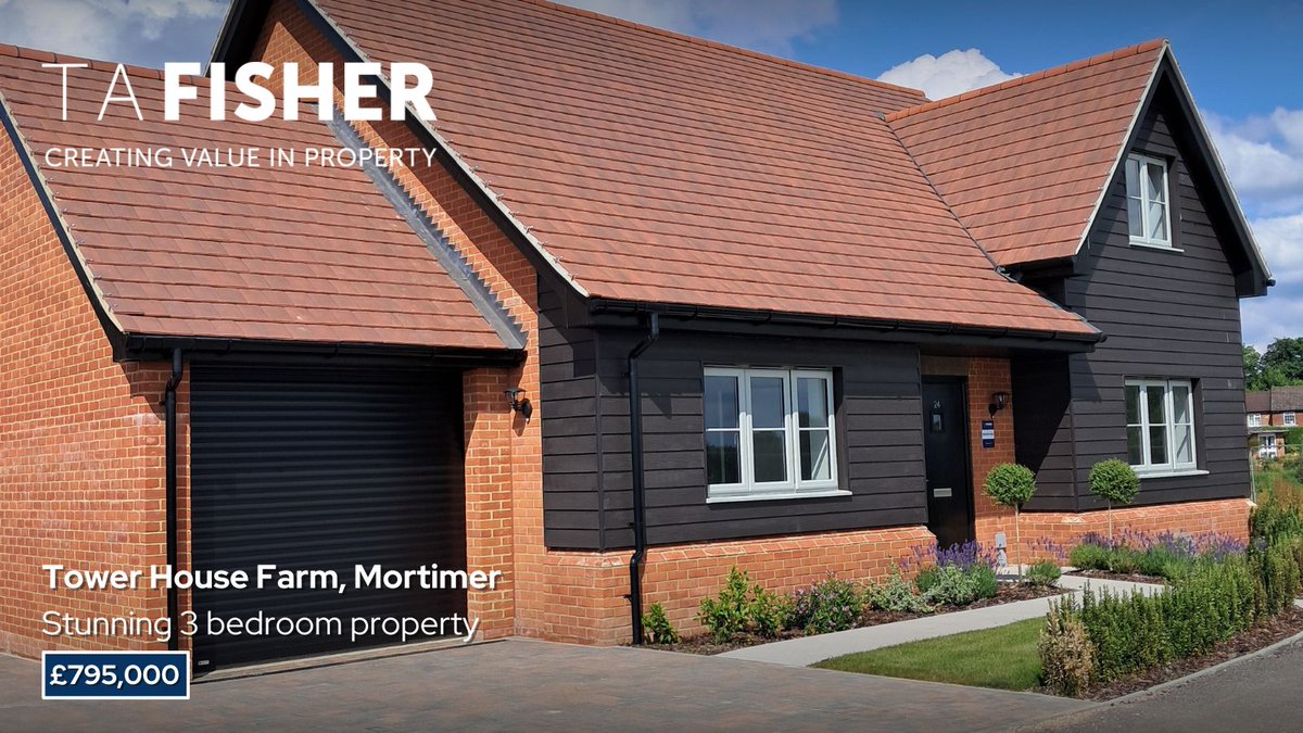 Unexpectedly reavailable, our final three bedroom home with a garage at Tower House Farm, Mortimer, available at £795,000.

tafisher.co.uk/new-homes/new-…

🏡 Internally:
🛏️ Three double bedrooms
🛁 Family bathroom
🚿 En-suite shower room
🍳 Open plan living, fully-fitted kitchen with