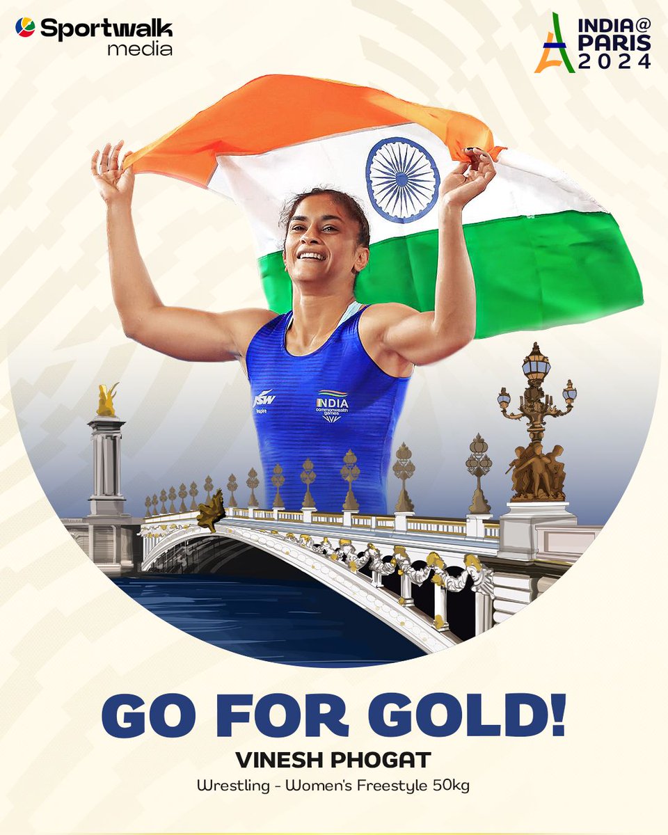 🇮🇳🔥 𝗔 𝗛𝗜𝗦𝗧𝗢𝗥𝗜𝗖 𝗪𝗜𝗡! Vinesh Phogat defeated Yusneylis Lopez to become the first female Indian wrestler to reach the final at the Olympics. 

⏰ She will take on either Otgonjargal Dolgorjav or Sarah Ann Hildebrandt in the final on the 7th of August.

💪 Here's hoping