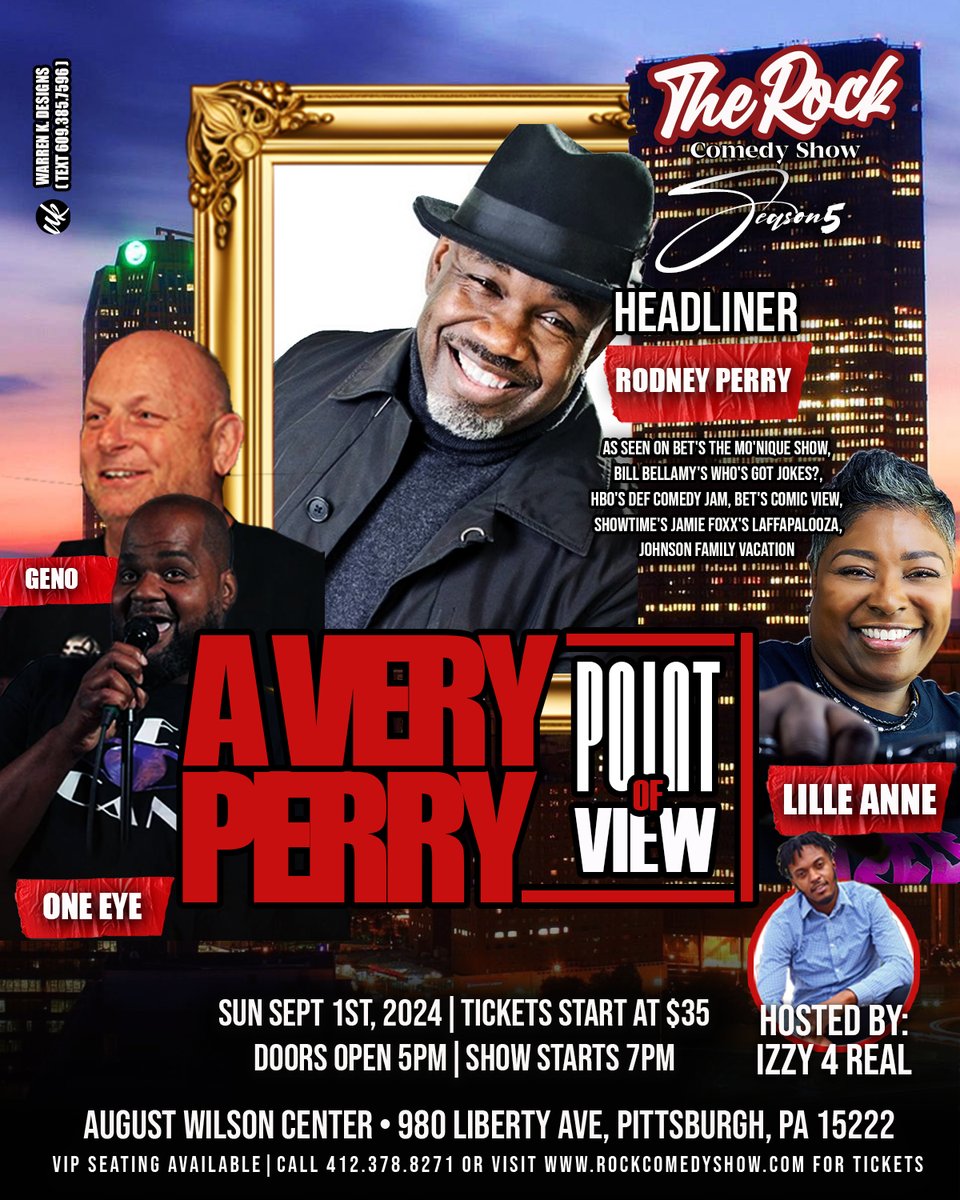 𝗦𝗲𝗽𝘁 𝟭𝘀𝘁, The Rock Comedy Show will feature 𝗛𝗲𝗮𝗱𝗹𝗶𝗻𝗲𝗿 “𝗥𝗼𝗱𝗻𝗲𝘆 𝗣𝗲𝗿𝗿𝘆” as seen on Tyler Perry’s Madea’s Big Happy Family, Coming to America 2, The Johnson Family Vacation, The Monique Show, Laffa Palooza with Jamie Foxx and more. rockcomedyshow.com