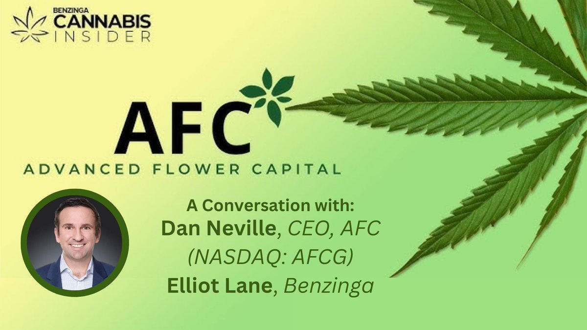 AFC | Advanced Flower Capital (@afc_gamma) on Twitter photo Catch our CEO Dan Neville on Cannabis Insider <a href="/BzCannabis/">Benzinga Cannabis</a> bit.ly/3ytcB9c #AFCG #cannabisindustry #Lender Catch our CEO Dan Neville on Cannabis Insider <a href="/BzCannabis/">Benzinga Cannabis</a> bit.ly/3ytcB9c #AFCG #cannabisindustry #Lender