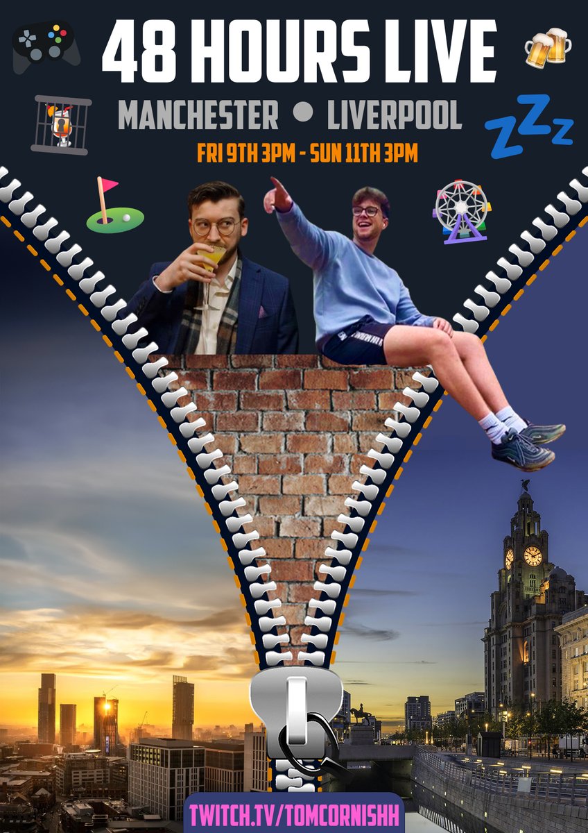 48 HOURS⌛️2 CITIES🏙️FRI 3PM - SUN 3PM⏰

LIVE 48 HOURS STRAIGHT - IRL &amp; GAMING

🍸Alcotraz: Prison Cocktail Bar
⛳️Mini Golf
🍻 Nightlife
🎯 Activities
🎡 Exploring Cities 
💤 2 Hotels - TTS on through the night

🚀Fortnite LIVE Event Coverage
🤑 Fortnite Customs &amp; Events