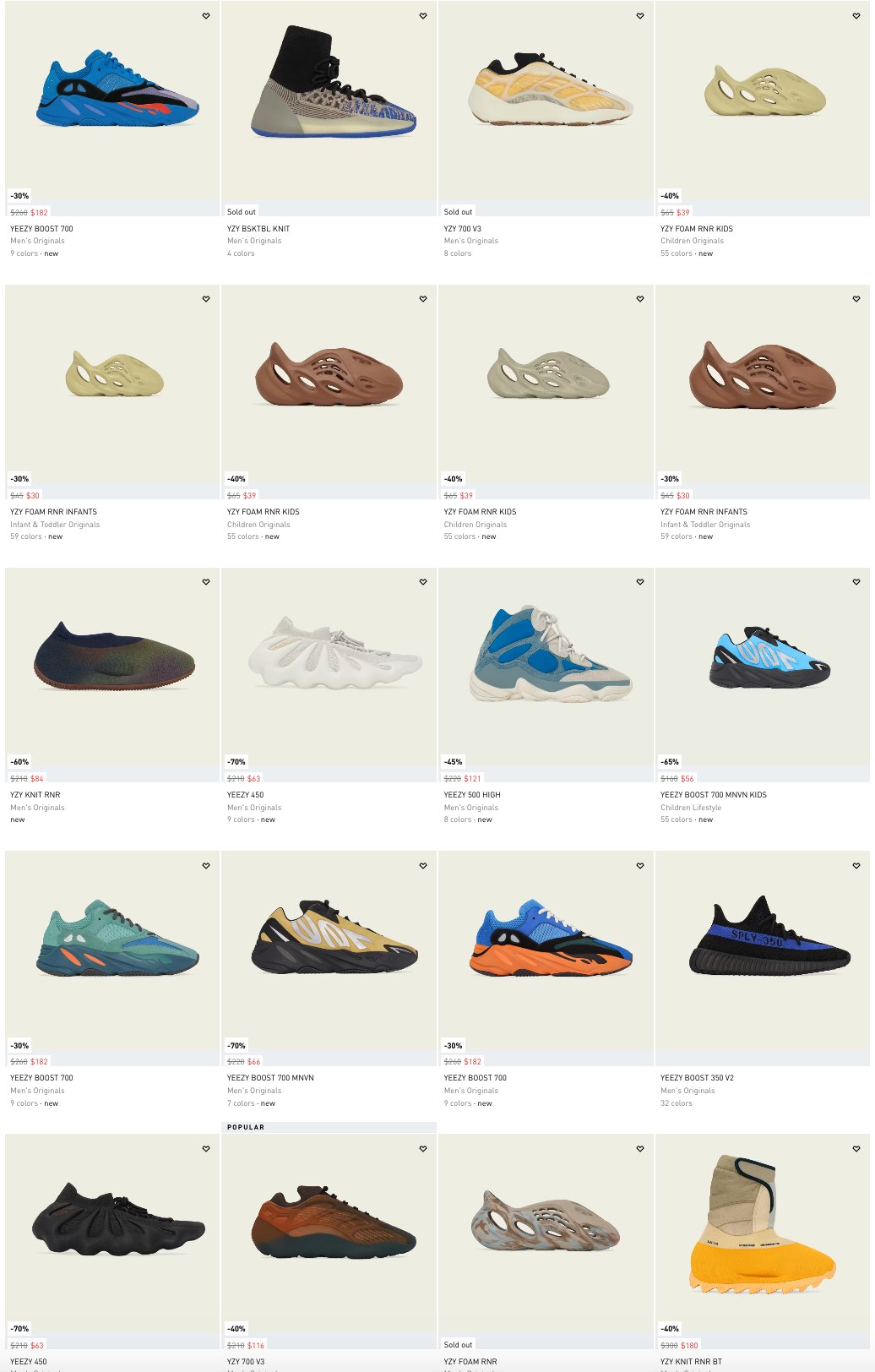 JustFreshKicks on X Bunch of adidas YEEZY styles restocked for under retail up to 70 off Shop https t z2aEy2SY8x https t EsvM5iSpHS X