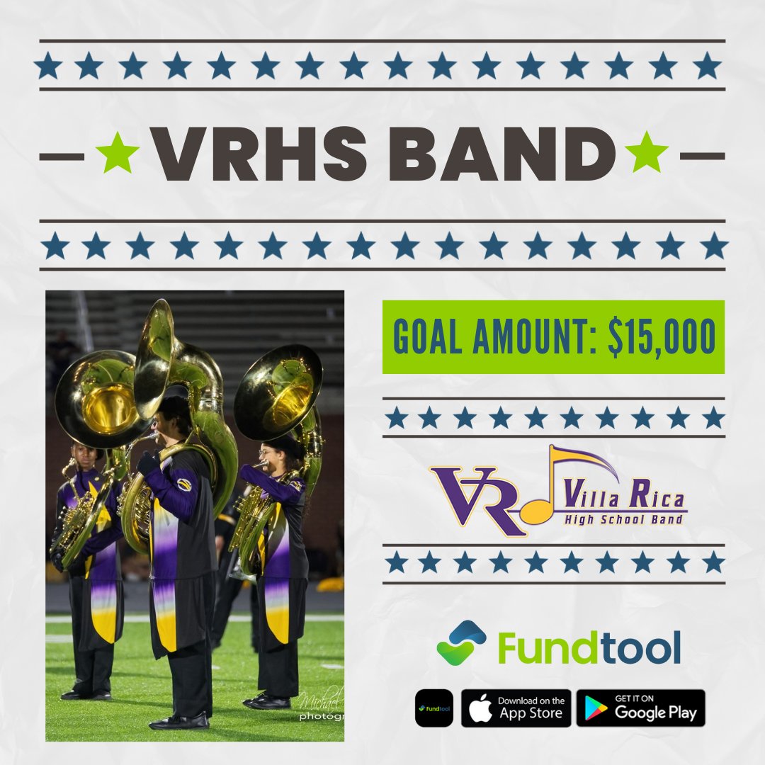 The <a href="/VillaRicaHigh/">Villa Rica High School</a> band needs your help to reach their $15,000 goal for travel, uniforms, music, and instrument upkeep! 🎷🥁 Every contribution brings their talented students one step closer to a stellar performance. #WeAreVR

Donate now 📲: fundtool.io/fundraiser-det…