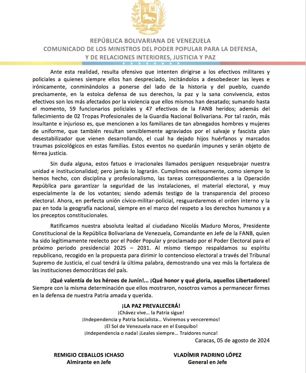 M/G Elio Estrada Paredes (@elioestrada18) on Twitter photo #6Ago || Mensaje de nuestro Vicepresidente Sectorial de Soberanía Política Seguridad y Paz, y Ministro del Poder Popular para la Defensa, mi G/J Vladimir Padrino López <a href="/vladimirpadrino/">Vladimir Padrino L.</a>, en unión Militar y Policial, en rechazo a planteamientos apátridas difundidos por la #6Ago || Mensaje de nuestro Vicepresidente Sectorial de Soberanía Política Seguridad y Paz, y Ministro del Poder Popular para la Defensa, mi G/J Vladimir Padrino López <a href="/vladimirpadrino/">Vladimir Padrino L.</a>, en unión Militar y Policial, en rechazo a planteamientos apátridas difundidos por la