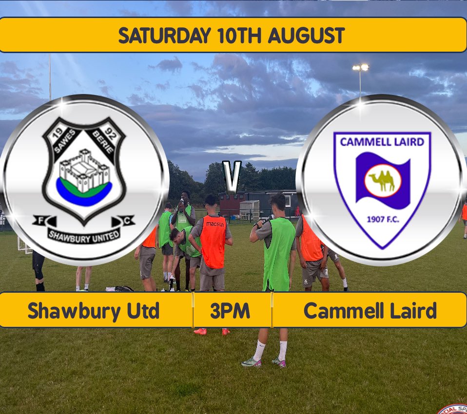 shawburyutd's tweet photo. Shawbury Utd are delighted to host our first 1st Team Home Game at the New Shawbury Utd Ground this Saturday 10th August 
Let’s make this a great start to Football at our new Home. 
Please come along and support the lads and a massive day for our Club ⚪️⚫️ https://t.co/0yVRQEwOax