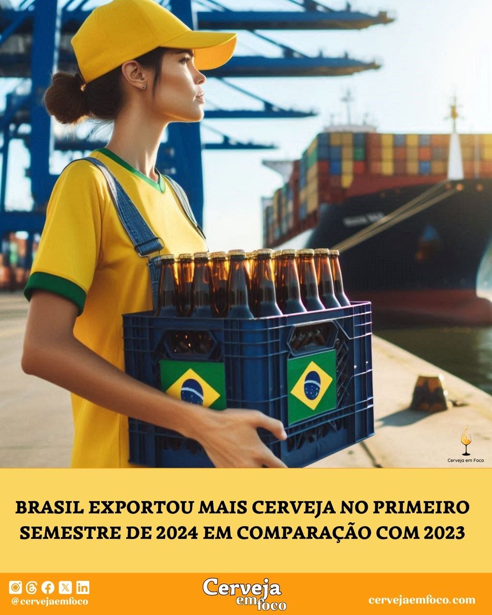 sommelieriaBR's tweet photo. No primeiro semestre de 2024, o Brasil registrou um aumento significativo nas exportações de cerveja, com destaque para países da América do Sul como principais importadores. 
Saiba mais no link abaixo:
https://t.co/VHqlukKuDo

#cerveja https://t.co/9FxaCFDYH6