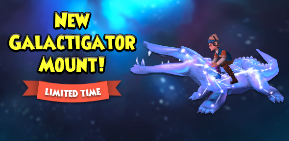 Wiki101's Galactigator Mount has arrived! 🐊

Whether you're a part of the 2023 Community Spiral Cup's winning team or want to adventure as star as the eye can see, this mount is ready travel the skyways with you! Don't delay, this mount will swim away on 9/29. #Pirate101