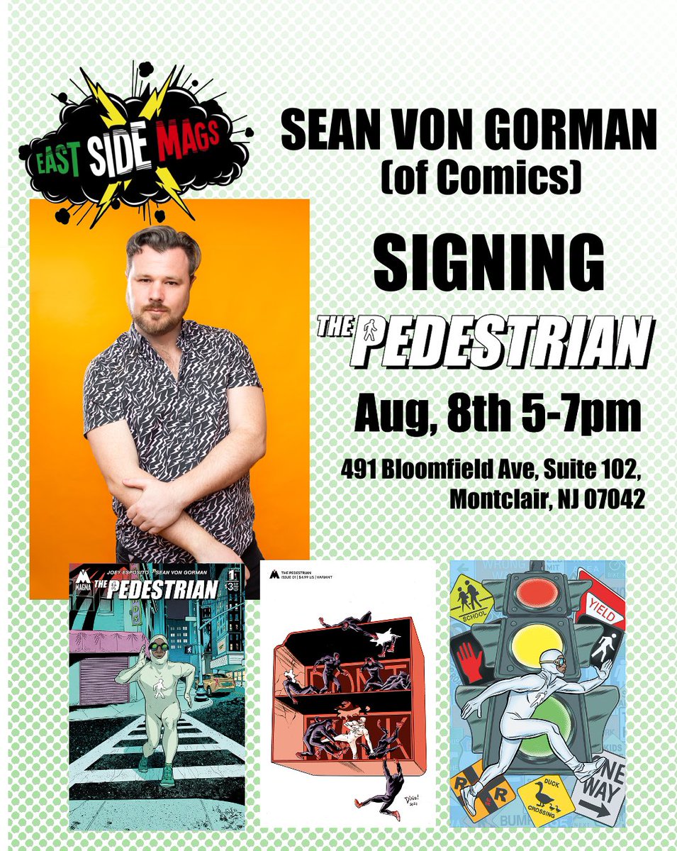 YO, NEW JERSEY! I’ll be signing copies of THE PEDESTRIAN at <a href="/eastsidemags/">East Side Mags</a> this Thursday. 

Eye contact for all, but please go not take more than you can handle!