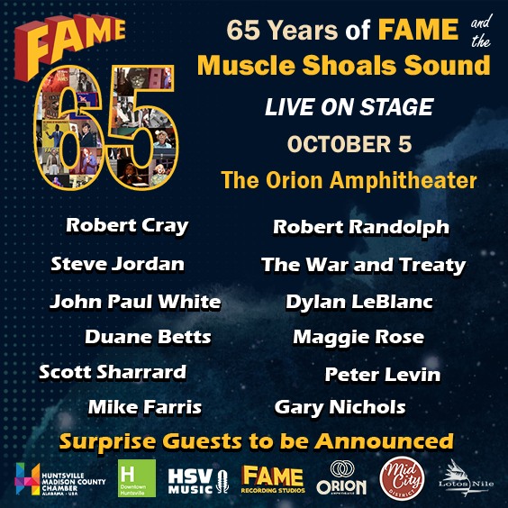 Just Announced! Join us for a historic night of music celebrating 65 years of FAME and the Muscle Shoals Sound this October 5th at <a href="/TheOrionAmp/">The Orion Amphitheater</a>! Pre-Sale happening now! More info: bit.ly/4dc1qRs