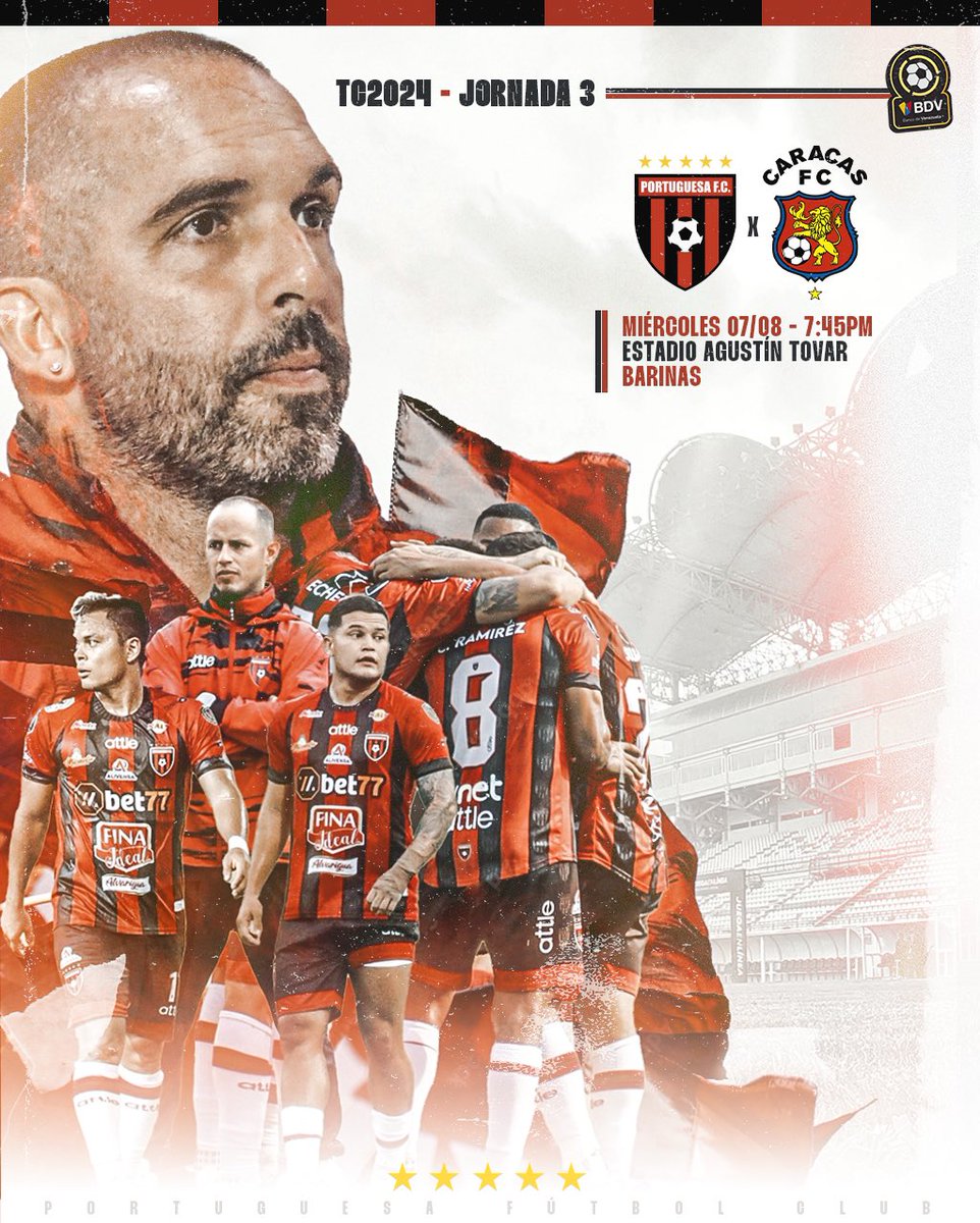 Portuguesa_FC's tweet photo. ⚽️🥹 ¡REGRESA EL 𝑹𝑶𝑱𝑰𝑵𝑬𝑮𝑹𝑶!

🆚 Caracas FC
📅 Miércoles 07/08
🏟️ Agustín Tovar, Barinas
⏰ 7:45 PM
📺 Youtube: Liga Futve 
🎫 ENTRADA: 𝐆𝐑𝐀𝐓𝐈𝐒

#LigaFUTVEBancoDeVenezuela • https://t.co/vgCZrrhEJL