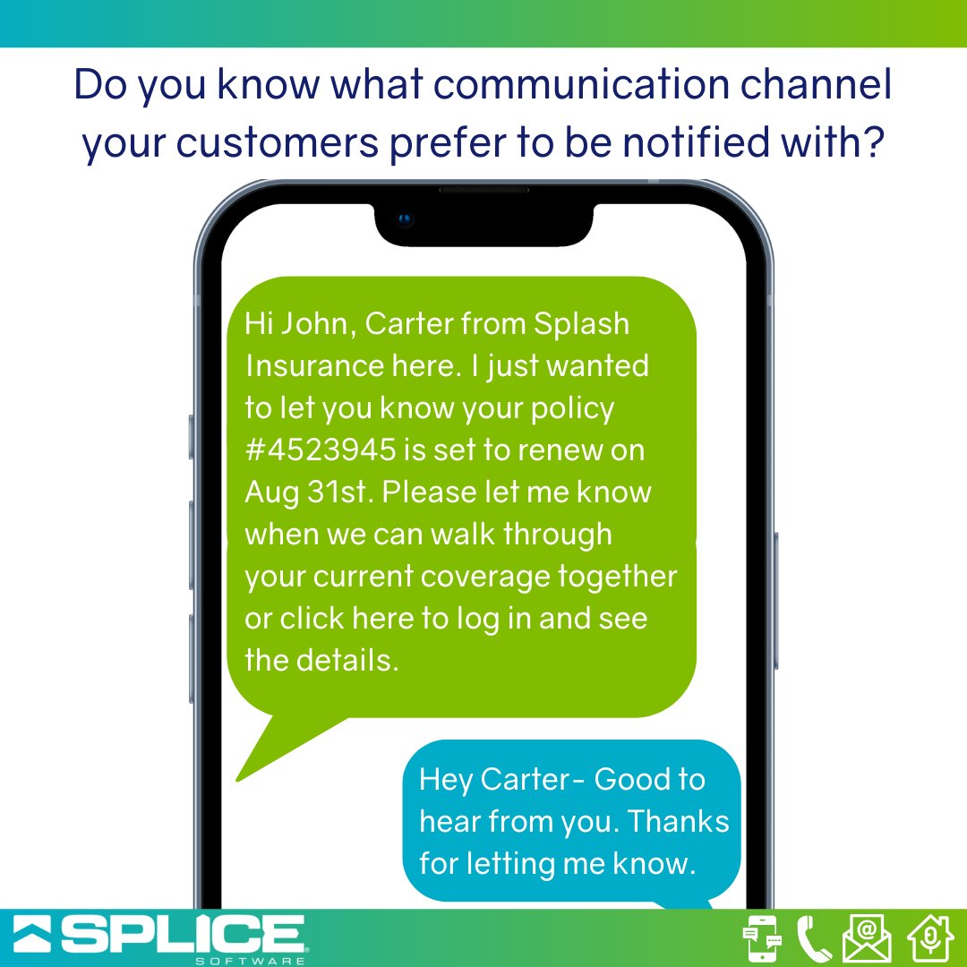 SPLICESoftware's tweet image. Do you know when to send a text verses an email? Check out our podcast where we discuss the various communication channels and what each does best.
hubs.la/Q02KgZXS0
#SPLICESoftware #RightChannel #Texting #CustomerExperience