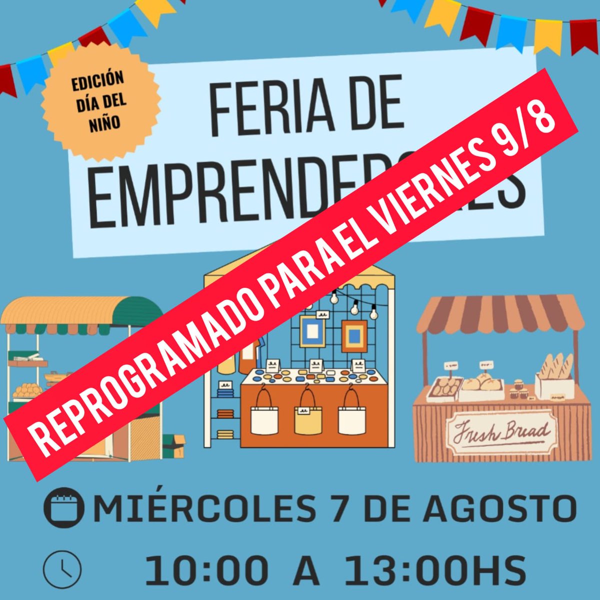 promfamiliarmsm's tweet photo. FERIA REPROGRAMADA PARA EL VIERNES 9 DE AGOSTO DE 10:00 A 13:00 HS. 🎪🎏 https://t.co/EjDN4ieU2Y