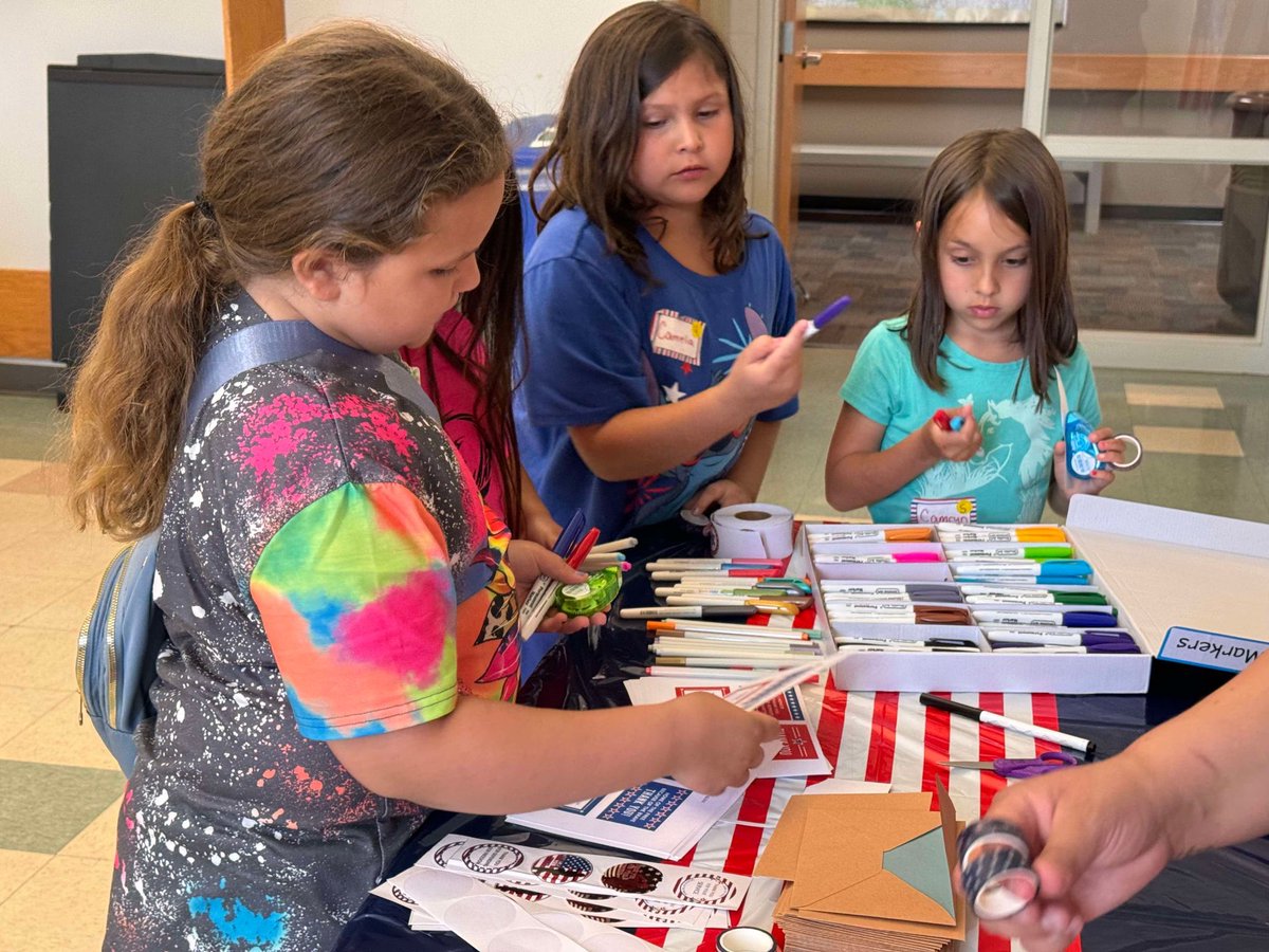 BeAmazing2day's tweet image. Members of The Marathon County 4-H Kids Summer Camp used Be Amazing funds to purchase card making to make cards for veterans going on an Honor Flight. They also set up a booth one afternoon at the Wisconsin Valley Fair, and fairgoers and other 4-Hers were able to make cards too.