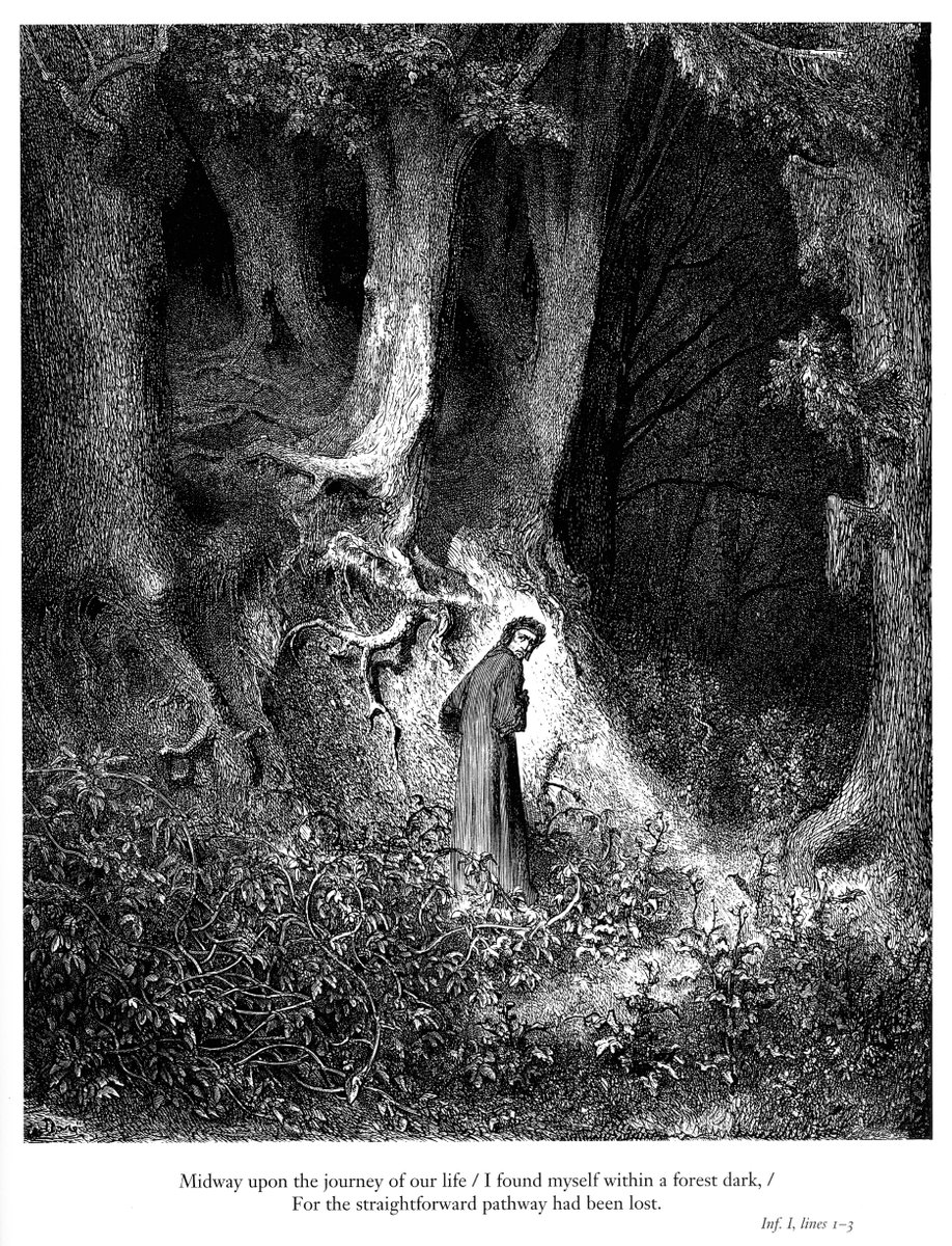 JeremyTate41's tweet photo. From the depths of Hell onto the mountain of Purgatory and up to the empyrean realms of Paradise.

A thread of the most beautiful Gustave Doré's illustrations for Dante's Divine Comedy 🧵

1. The dark wood https://t.co/St910xcmnu