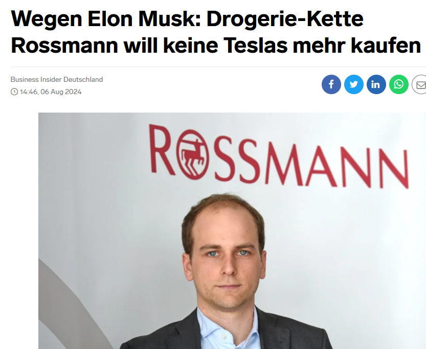 PeterBorbe's tweet photo. Raoul #Rossmann, Juniorchef der gleichnamigen Drogeriekette, der Papas Laden führen darf, hat "Werte". Und diese Werte besagen, dass er mit der Marktmacht seiner Firma Unternehmen boykottiert, deren Chefs eine andere Meinung haben als er. Er soll mal aufpassen, dass seine Kunden künftig nicht auch so denken.
https://t.co/hrL5UcIICU