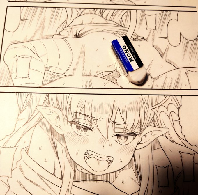 ペン入れ進捗👿過去にさぼってた俺が軍勢を成して未来の俺を殺しに来ている 