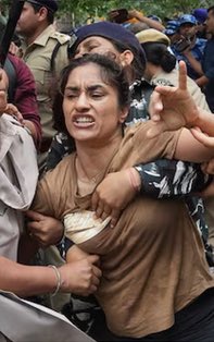 womenpostingws's tweet photo. From being water cannoned by police to winning an Olympic medal

Vinesh Phogat of India makes history by beating the undefeated (for 81 matches) world champion in wrestling, assuring her an Olympic medal

Last year, she was one of the wrestlers leading a protest against the WFI president, who has a rape charge against him

This will be her first Olympic medal and it's one that is well deserved ❤️