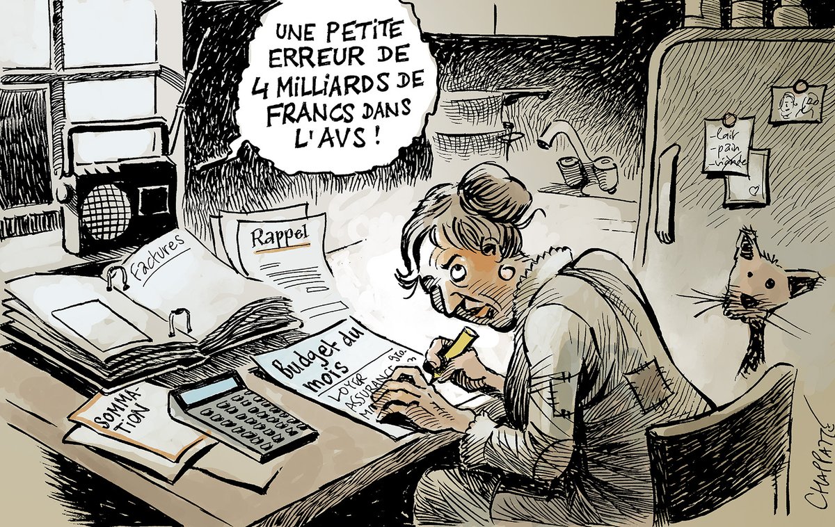 Finalement, les retraites ne vont pas si mal - © Chappatte dans <a href="/LeTemps/">Le Temps</a> , Genève  👉  chappatte.com/fr/images/fina…