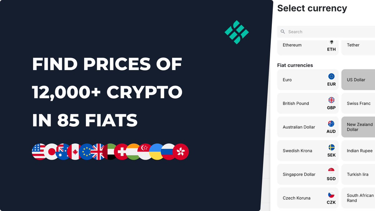 toscale_io's tweet image. We’ve just made your crypto experience even better! 🔥

Toscale’s latest feature, Now handles 85+ fiat currencies and more than 12,000+ cryptocurrencies. 

This upgrade allows you to check prices of various cryptocurrencies in 85+ Fiat currencies. Learn how to get started 👇