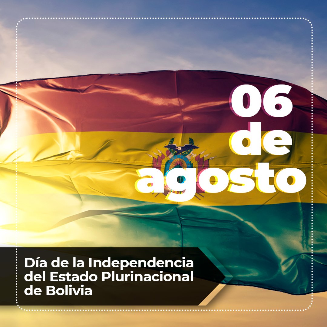 #CISPAlDia #06Ago 1825 Bolivia alzó su voz en un grito de libertad, marcando el nacimiento de una nación que a lo largo de su historia ha seguido forjando su autodeterminación con valentía
#ChaoWhatsApp
#LoQueDigaNicolas
<a href="/NicolasMaduro/">Nicolás Maduro</a>
<a href="/CISPresidencial/">Cuerpo de Inspectores Socialista de la Presidencia</a>
@TFcoMiranda
<a href="/ACoronadoVzla/">Anibal Eduardo Coronado Millán</a>