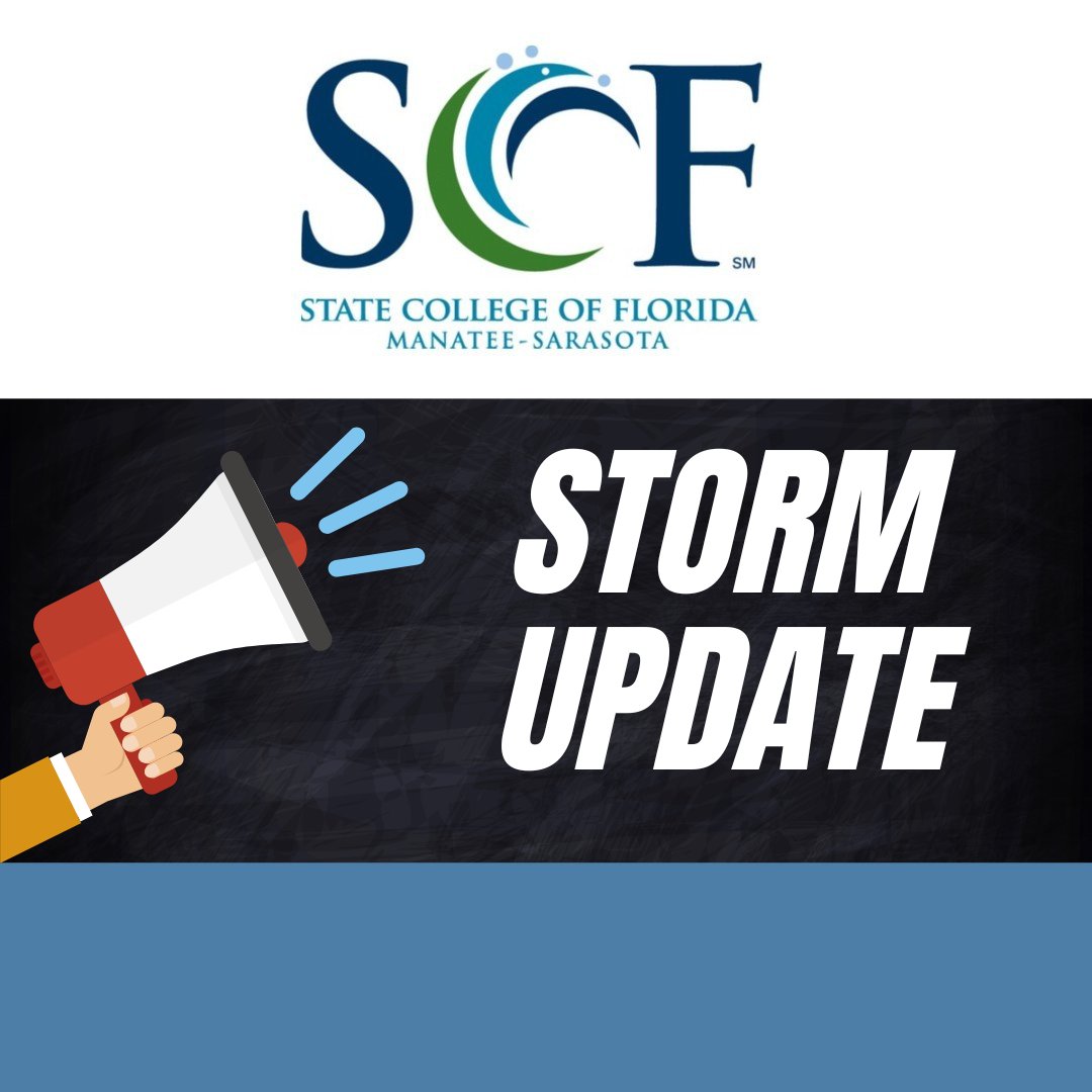 SCF will be open and resume its regular schedule as of 08/07/2024.

The personal safety of students, faculty and staff is our highest priority. Anyone who is unable to attend class or work because of the storm should notify their instructor.

Thank you, and be safe.

SCF