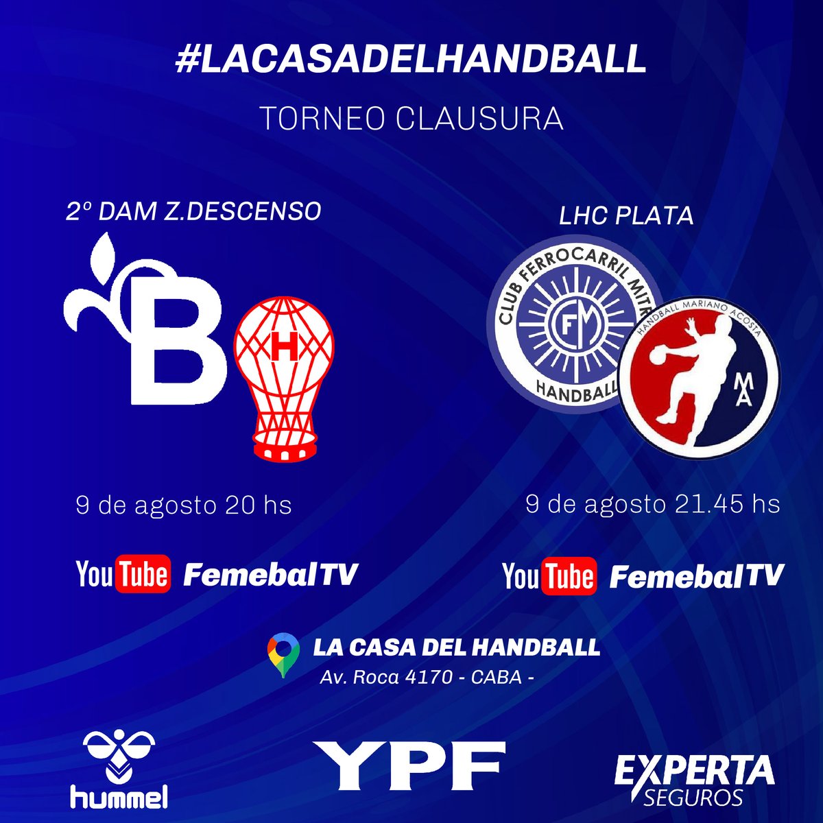 femebal's tweet photo. 📺 ¡Viernes de #FemebalTV!
🤾♀️ En la rama femenina, Mun. Alte Brown abre la jornada vs Huracán. Ambos equipos debutantes en La Casa del Handball. 🤩 https://t.co/U5w7hPUkJo