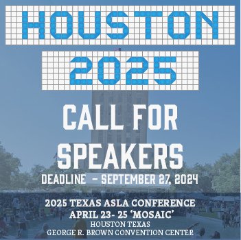 2025 TXASLA Conference Call for Speakers!

 lnkd.in/gyGNJAUd