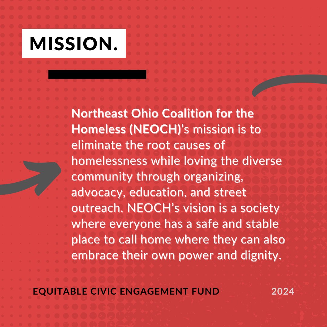 CLEVotes's tweet image. We&apos;re introducing our #ECEF Grantee 🎉

@clevhomeless&apos; mission is to eliminate the root causes of homelessness while loving the diverse community through organizing, advocacy, education, and street outreach. 

Stay tuned as we highlight our grantees!
