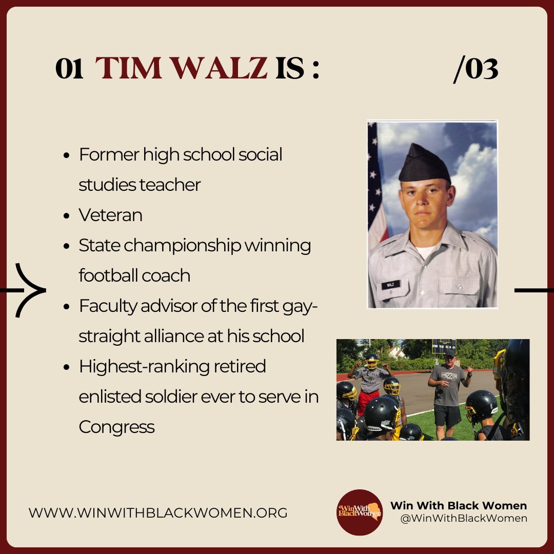 WinWithBLKWomen's tweet photo. Meet Gov. @Tim_Walz and get to know the leader making waves from Minnesota.

#WinWithBlackWomen #HarrisWalz #UnitedWeWin https://t.co/WxCGD3H2RN