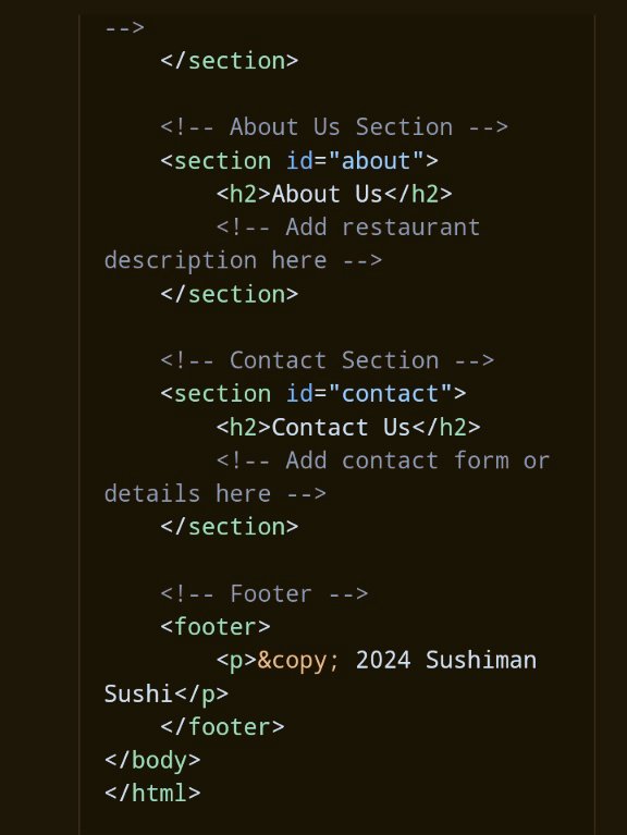 e_opore's tweet photo. How to create a Simple Sushi 🍣 Restaurant Landing Page. I’ll provide you with the HTML, CSS, and JavaScript code snippets to build it step by step. https://t.co/9Y7ID2h0m0
