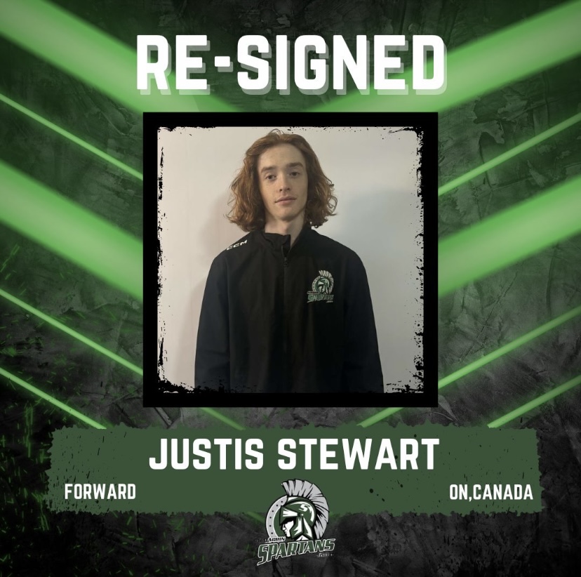 Another Spartans Re-Signs 

The Almaguin Spartans are happy to announce the re-signing of Justis Stewart. The 2005 born forward from Powassan, Ontario had a great rookie season putting up 22 points in 41 games.