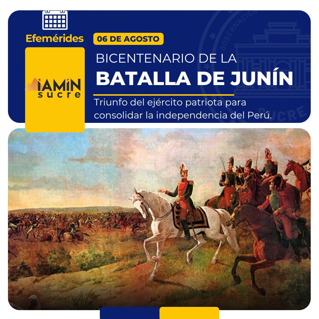 El 06 de agosto de 1824 las fuerzas patriotas, comandadas por Simón Bolívar, lograron derrotar al ejército realista en una de las últimas contiendas para consolidar la independencia del Perú.
<a href="/NicolasMaduro/">Nicolás Maduro</a> @GPintoVzla