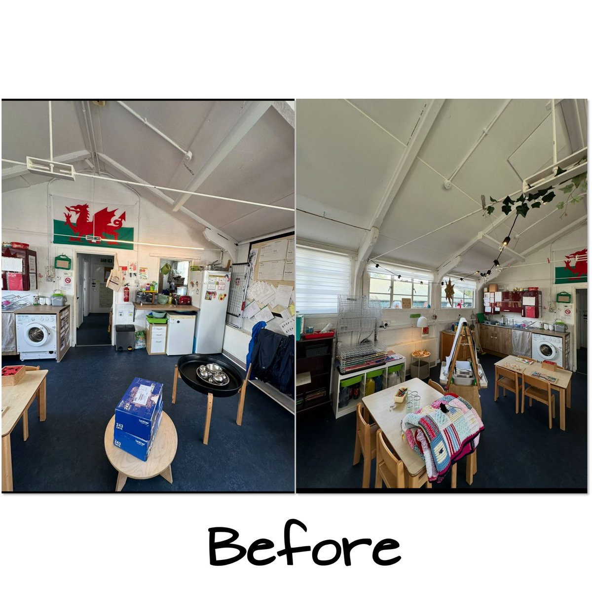 LExplorersUsk's tweet photo. We have been busy in Little Explorers, transforming our kitchen/messy room into a room that feels so much more like home.  Functional, comfortable and homely! https://t.co/rnuOYoCPni