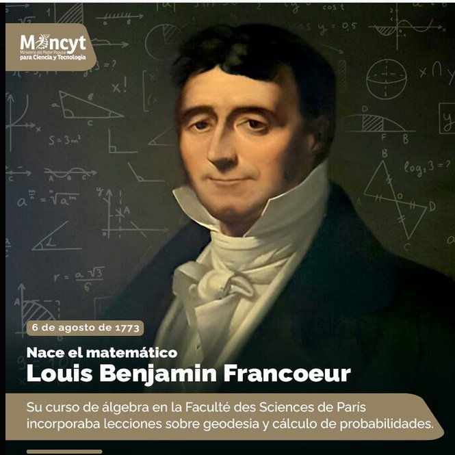 Yecci141's tweet photo. Natalicio del matemático, Louis Benjamín Francoeur 🧮 https://t.co/bgK9jr4yKF