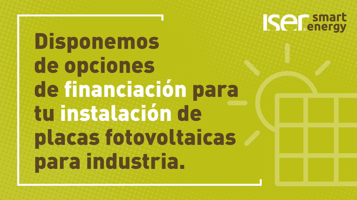 ¿Te gustaría implementar energía solar en tu industria sin preocuparte por el coste inicial? 🌞🏭
Invierte en energía solar y empieza a ver los beneficios desde el primer día. ¡Contáctanos información sobre nuestras opciones de financiación! ¡Descubre más! iser.es/contacto/