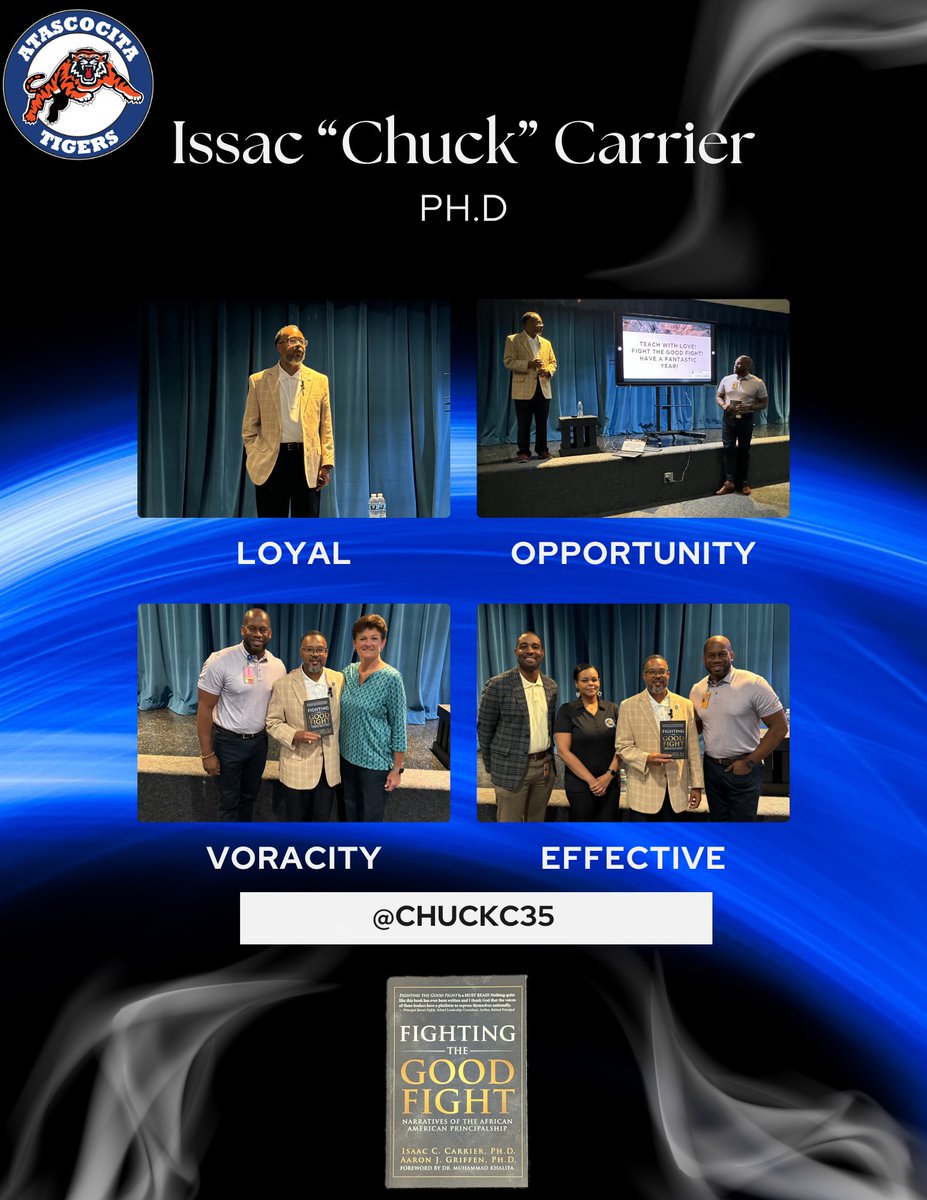 HumbleISD_AMS's tweet photo. It was an honor to have @chuckc35, author of "Fighting the Good Fight," as our guest speaker today. Thank you for your inspiring words &amp; for sharing your story with the AMS family. We are motivated to make this school year exceptional. #OnwardAndUpward #Love #AtascaTigers https://t.co/IGS8BD5Hgc