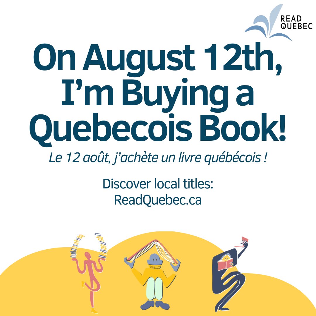 AELAQ's tweet photo. There's less than a week until #QuebecBookDay! 📚☀️
Known in French as #le12aoûtjachèteunlivrequébécois, the day is an occasion to celebrate and discover local literature from Quebec.
Check back soon for our #ReadQuebec catalogue, and let us know what you're reading!📸 https://t.co/B6hxXPOiQm