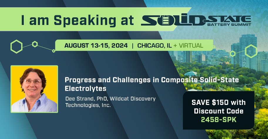 Mark your calendars for August 13-15! Dee Strand, PhD, CSO, will present at the #SolidStateBatterySummit in Chicago. Be part of the conversation and learn from one of the industry's leading experts. We hope to see you there!

#batterytech #batterymaterials
