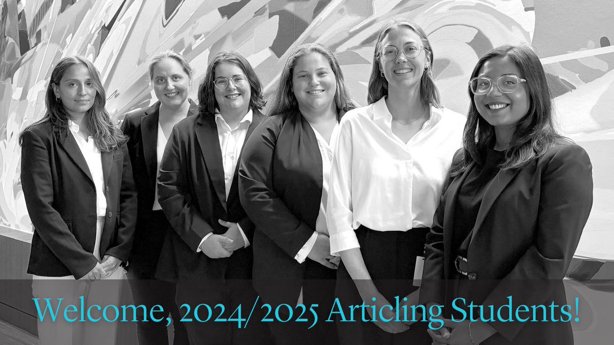 We are thrilled to welcome back Joudy Sarraj, Natalie Workewych, Christina Papageorgakopoulos, Madison MacKinnon, Lauren Di Felice, and Ayushi Thakur as our 2024/2025 #ArticlingStudents! #WhereTheBestGetBetter