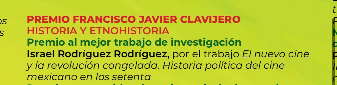 soy_yo_y_no's tweet photo. Detengan su día y vayan a felicitar a @clioisrael porque ha ganado el premio INAH Francisco Xavier Clavijero a Mejor trabajo de Investigación!!! https://t.co/eXz3xRrNa5