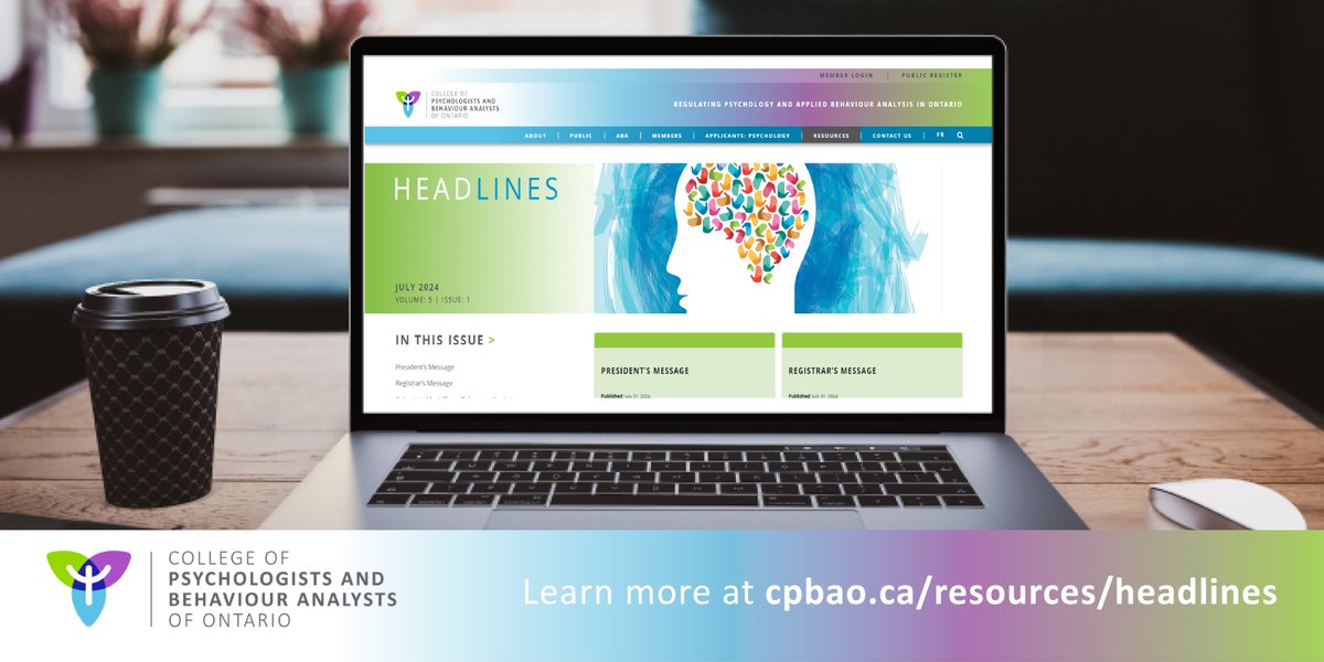 Our latest HeadLines issue is now available. Stay informed with updates, guidance and direction for the practice of psychology and applied behaviour analysis in Ontario. Read today: cpbao.ca/resources/head…