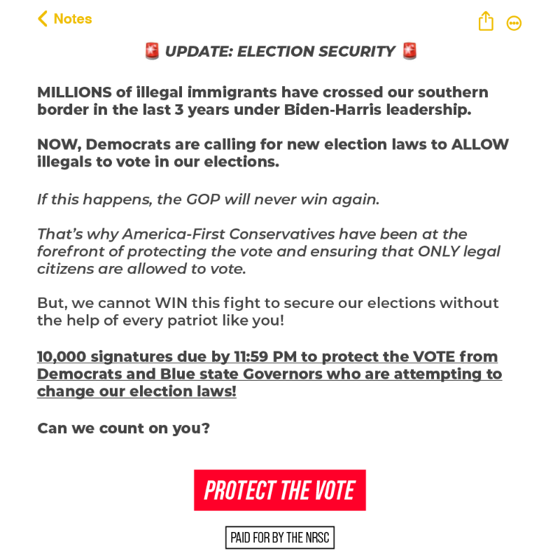 NRSC's tweet photo. 😱 Please DO NOT ignore- Democrats election scheme uncovered: