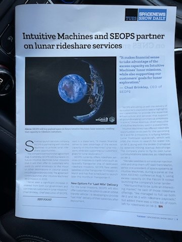 SEOPSLLC's tweet photo. Hey look who is on the front page in @SpaceNews_Inc today at #smallsat. https://t.co/Aoux1l1HLG