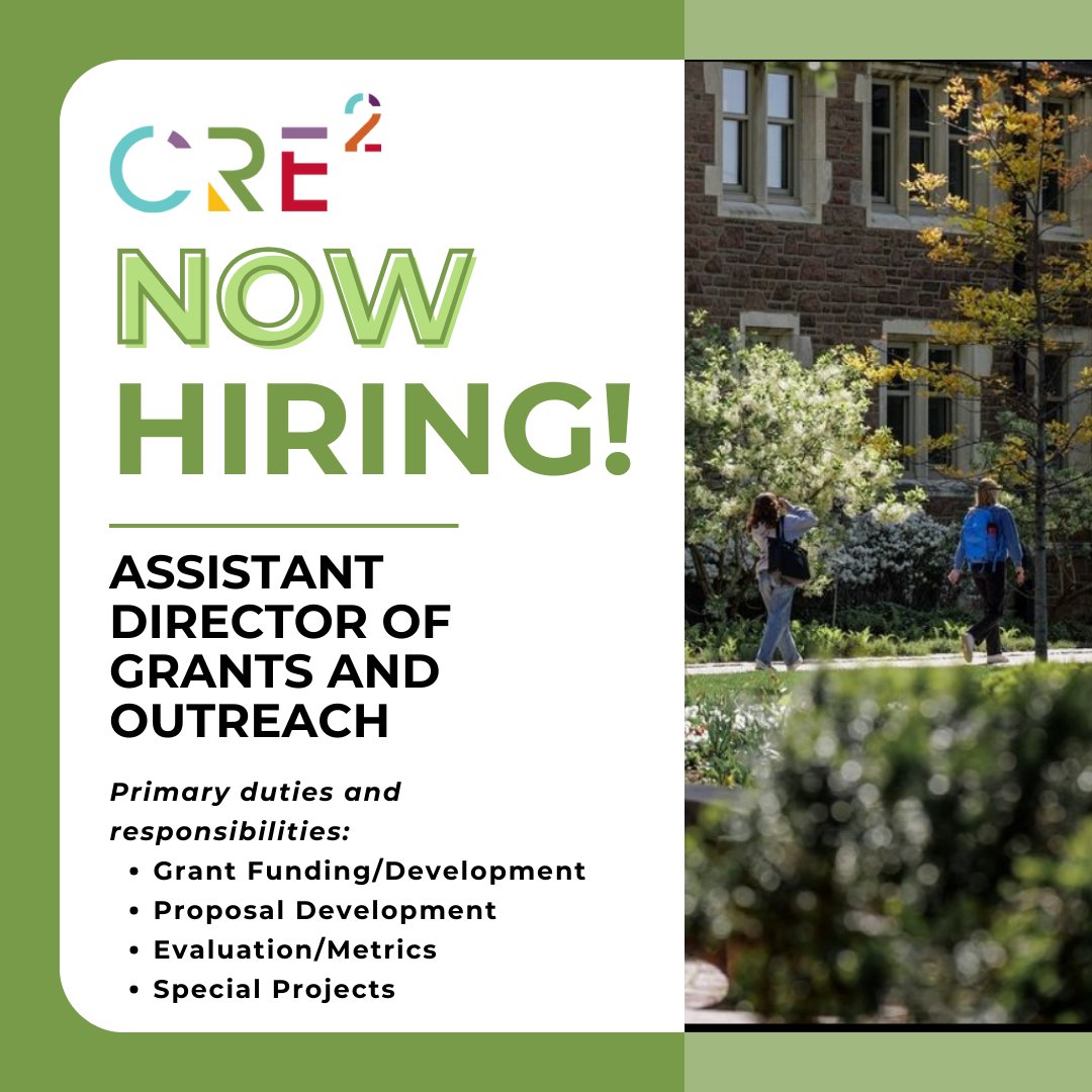 Center for the Study of Race, Ethnicity & Equity (@cre2_washu) on Twitter photo 📷 <a href="/CRE2_WashU/">Center for the Study of Race, Ethnicity & Equity</a> is seeking an Assistant Director for Grants & Outreach. The Assistant Director for Grants & Outreach will plan and develop all of the center’s granting and funding opportunities
Learn more and apply here: tinyurl.com/CRE2ADGrants 📷 <a href="/CRE2_WashU/">Center for the Study of Race, Ethnicity & Equity</a> is seeking an Assistant Director for Grants & Outreach. The Assistant Director for Grants & Outreach will plan and develop all of the center’s granting and funding opportunities
Learn more and apply here: tinyurl.com/CRE2ADGrants
