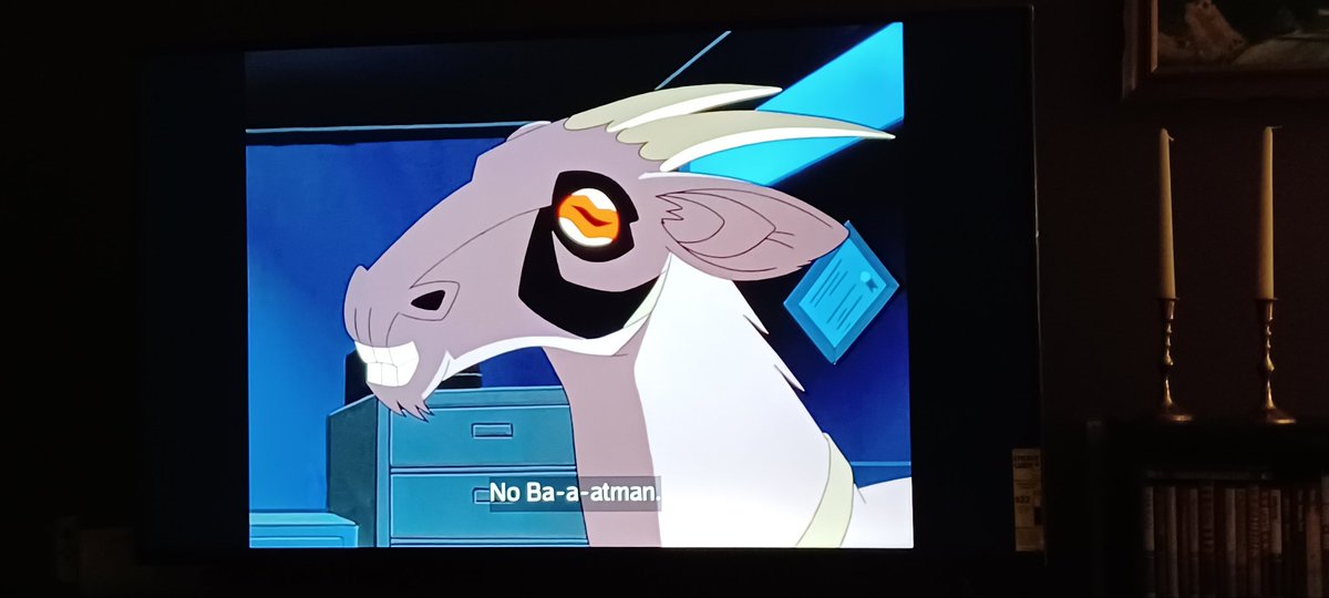 TV_Son's tweet photo. Of all the many cameos in Batman: Caped Crusader my favorite has to be the fucking talking goat from all time goat BTAS episode "Critters" https://t.co/xoM8OR3B0P