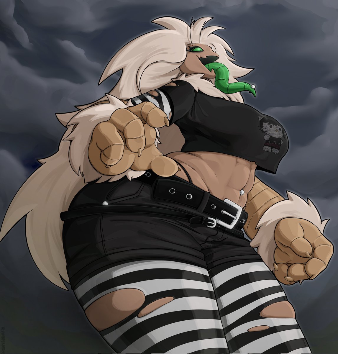 A new commission I got from super bunnyo on telegram I love it. It's so good and makes her look cool.