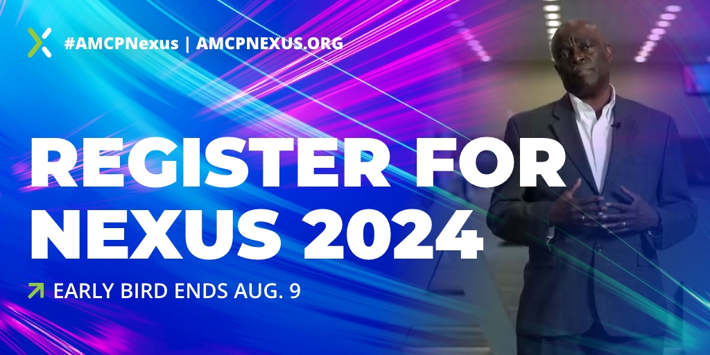 amcporg's tweet photo. What’s better than attending #AMCPNexus 2024 in Las Vegas? Attending #AMCPNexus 2024 at the lowest rate! Now is your chance to secure your ticket before early-bird rates end Aug. 9. https://t.co/7TKmSqu3TW https://t.co/JPex0rWj2o