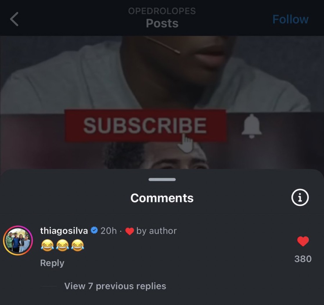 Thiago Silva laughing at a video which calls Endrick dumb for choosing Bellingham over Neymar.