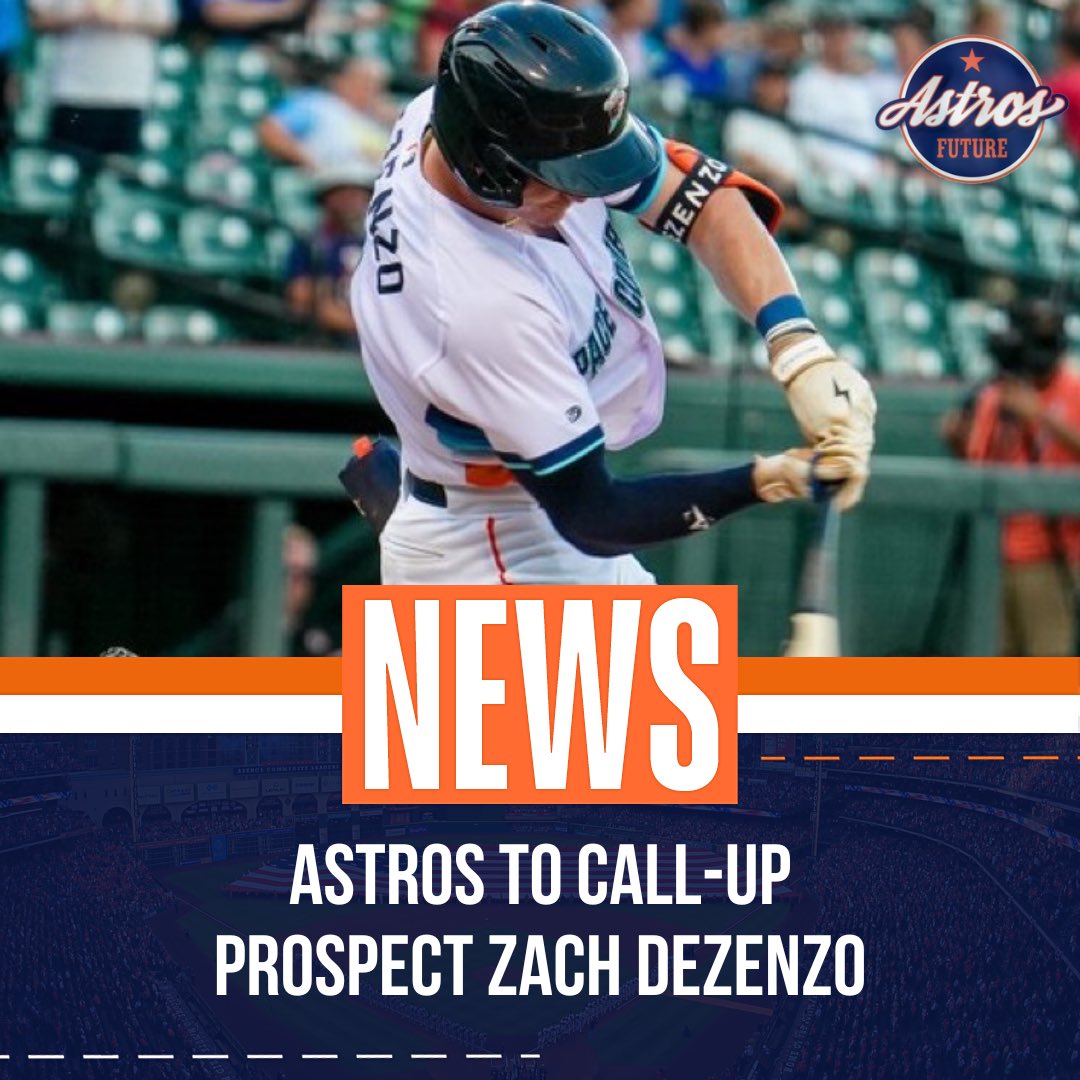 Astros Future (@astrosfuture) on Twitter photo #Astros are calling up infielder Zach Dezenzo per <a href="/Chandler_Rome/">Chandler Rome</a>. The 24-year-old is hitting .306 with 13 2B, 6 HR, 24 RBI in 38 games this season. #Relentless #Astros are calling up infielder Zach Dezenzo per <a href="/Chandler_Rome/">Chandler Rome</a>. The 24-year-old is hitting .306 with 13 2B, 6 HR, 24 RBI in 38 games this season. #Relentless