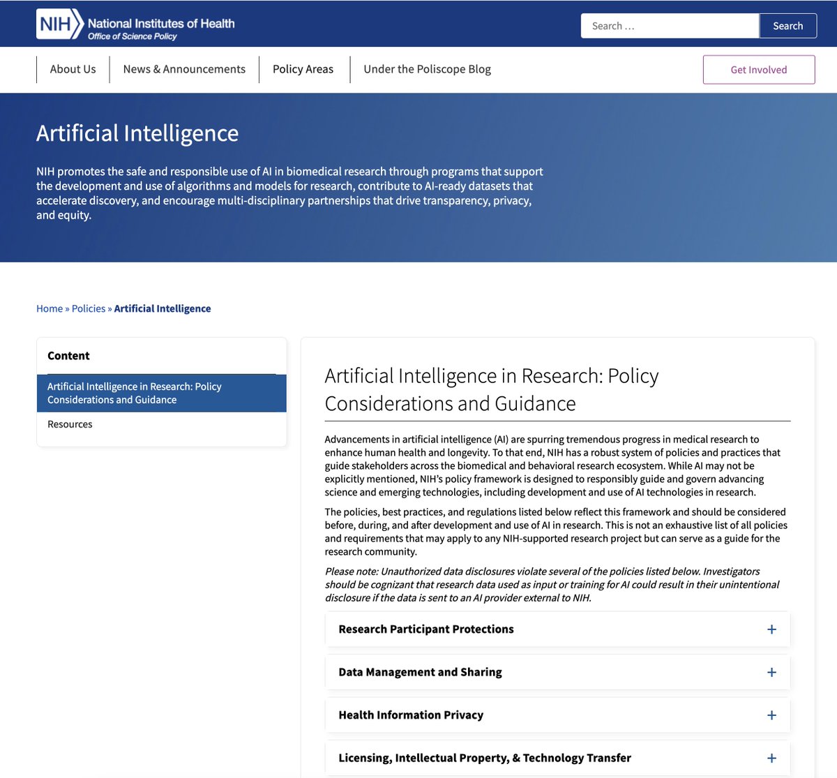 Michael F. Chiang, MD (@neidirector) on Twitter photo Today: <a href="/NIH/">NIH</a> released a central resource of policies & practices that promote responsible use of #AI.
Includes: research policy protections, data management & sharing, health information privacy, IP & tech transfer, peer review, biosecurity. <a href="/NIH_OSP/">NIH Office of Science Policy</a>
osp.od.nih.gov/policies/artif… Today: <a href="/NIH/">NIH</a> released a central resource of policies & practices that promote responsible use of #AI.
Includes: research policy protections, data management & sharing, health information privacy, IP & tech transfer, peer review, biosecurity. <a href="/NIH_OSP/">NIH Office of Science Policy</a>
osp.od.nih.gov/policies/artif…